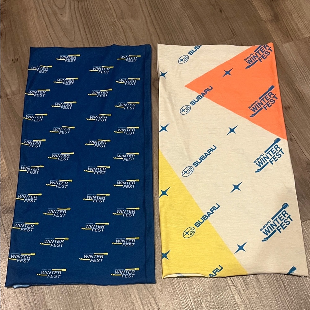 Winter Fest Men's Face Mask Neck Gaiter - Blue & Cream/Orange/Yellow